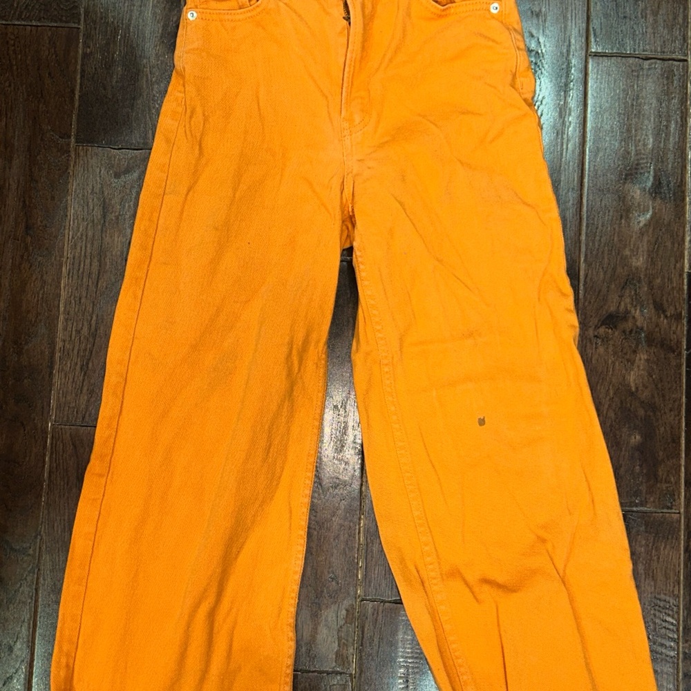 H&M Men's Bright Orange Corduroy Pants